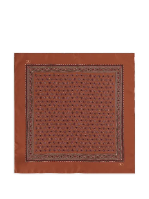 Valentino Garavani V-logo geometric-print scarf Red YEK008VZX