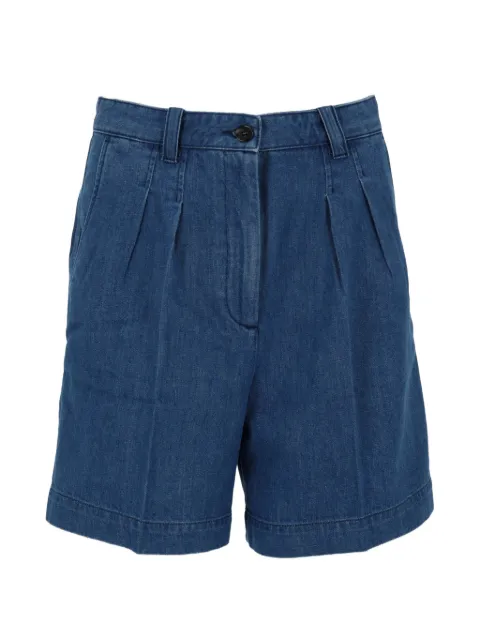 A.P.C. Nola pleated-design shorts Blue COHRNF10201IAA