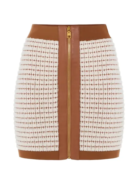Elisabetta Franchi zip-up mini skirt Neutrals GK24T61E2