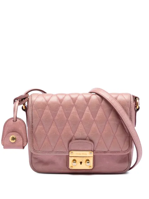 Miu Miu Pre-Owned 2010-2026 Vitello Shine Trapu crossbody bag Pink KW6VML0MZTM15GKX