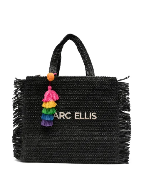Marc Ellis Buby S. Claire fringe-trimmed logo-embroidered tote bag Black BUBYSCLAIRELBLACK