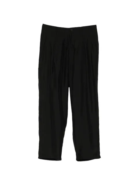 Yohji Yamamoto tucked silk trousers Black HKP4644401