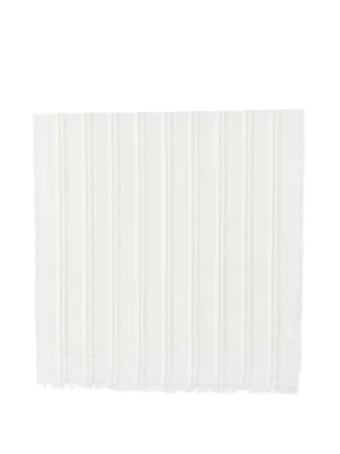 Peserico striped frayed scarf White S31546C0CC827