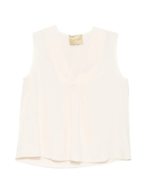 MOMONÌ Juana V-neck blouse White 261MMOTO00326113MO