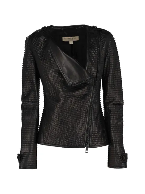 Burberry Pre-Owned tiered asymmetric-zip jacket Black W742613