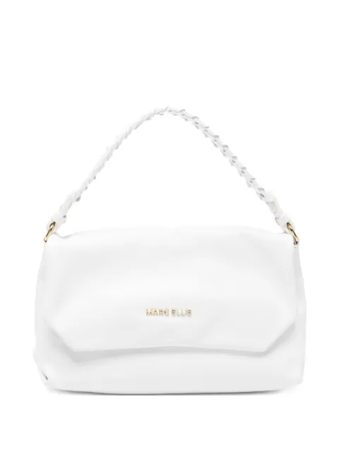 Marc Ellis Eloide braided-handle logo-plaque shoulder bag White ELODIEMSALT