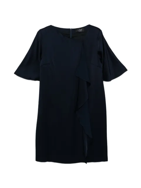 Clips ruffled short-sleeve mini dress Blue E0589420