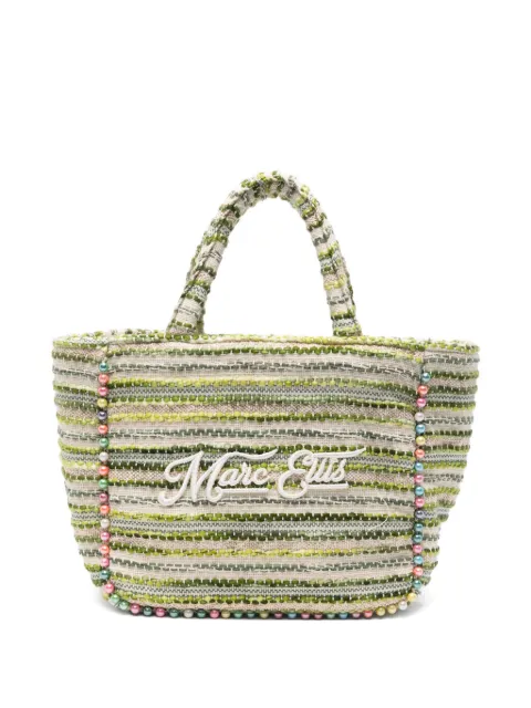 Marc Ellis Buby S bead-embellished striped tote bag Neutrals BUBYSINDY