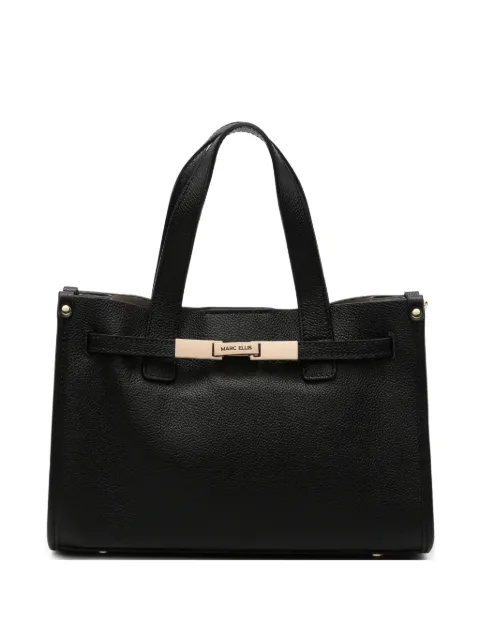 Marc Ellis logo-plaque pebbled-effect tote bag Black CASSIOPESDO