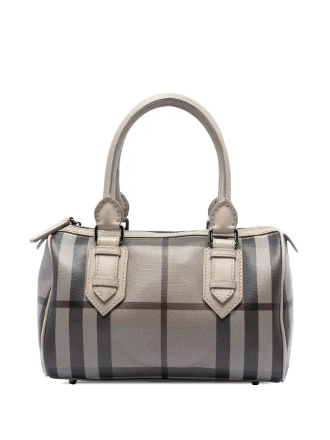 Burberry Pre-Owned 2000-2017 Smoke Check Coated Canvas Chester boston bag Grey 0AOOS9KAZ5UJS4SB