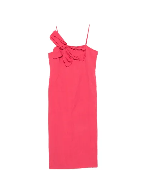 Blumarine ruffled-appliqué spaghetti-strap midi dress Pink P644A475A