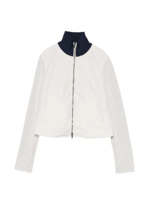 Iceberg ribbed-knit panelled bomber jacket Neutrals O0215339