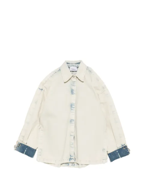 Erika Cavallini cut-out ring-detail denim jacket Neutrals P6SW13