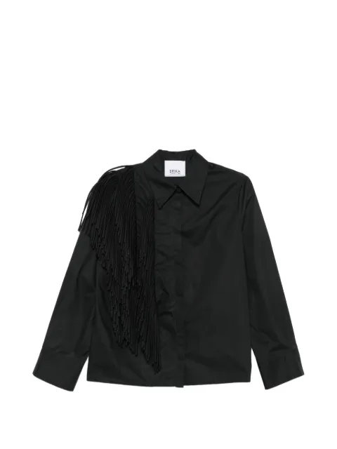 Erika Cavallini fringe-detail shirt Black P6SJ02