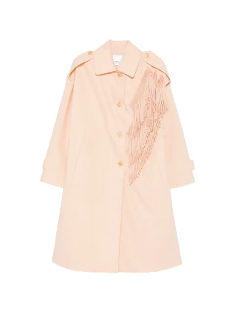 Erika Cavallini fringe-detail trench coat Orange P6SJ01