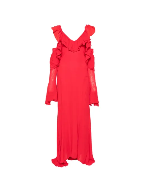 Blumarine ruffled cold-shoulder maxi dress Red P644A469A