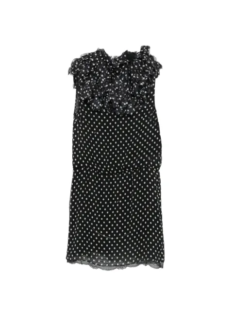 Nº21 polka dot ruffled midi dress Black H0715601
