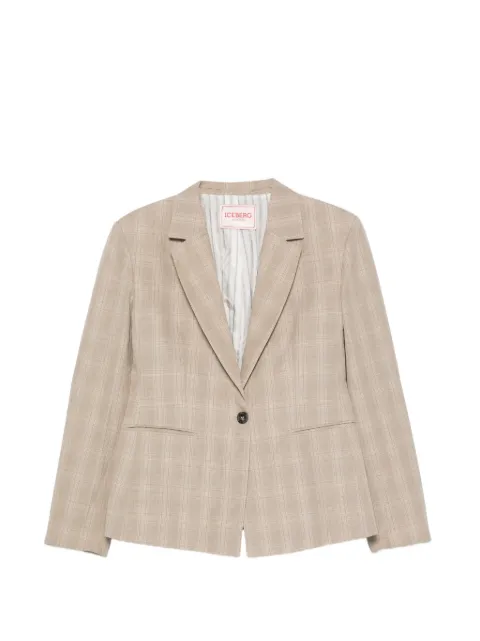 Iceberg check-pattern notch-lapel jacket Neutrals L0110288