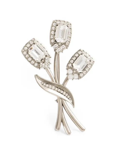 Dolce & Gabbana flower brooch with rhinestones Silver WPS1F8W1111