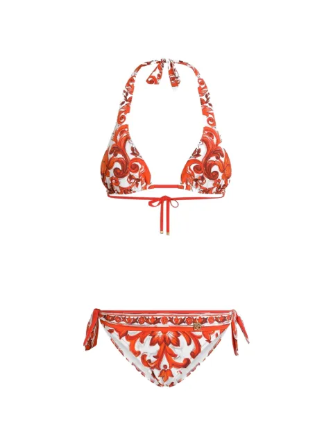 Dolce & Gabbana majolica-print bikini White O8A54JONO19