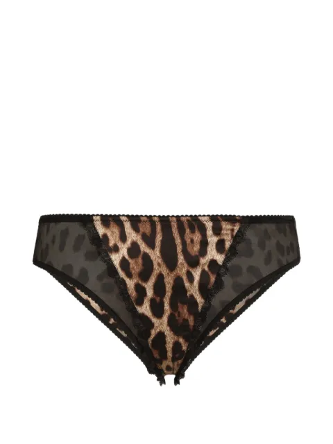 Dolce & Gabbana leo-print satin briefs Neutrals O2F20TON08D