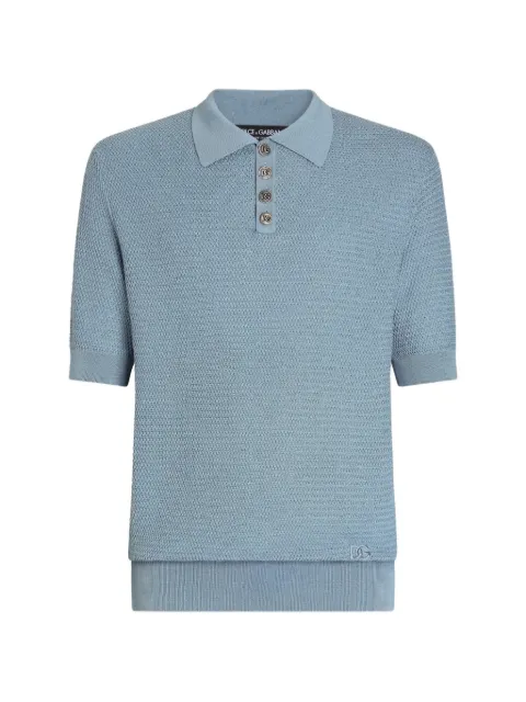 Dolce & Gabbana silk polo shirt Blue GXZCTZJBSQ2