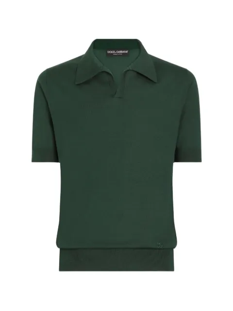Dolce & Gabbana knit polo shirt Green GXZBUZJBSPK