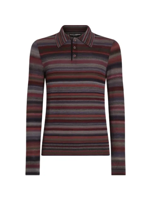 Dolce & Gabbana striped wool polo shirt Grey GXZC2TJDVL1