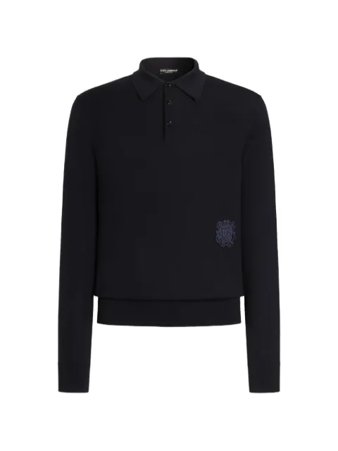 Dolce & Gabbana virgin wool polo shirt Black GXZ25ZJGMLS