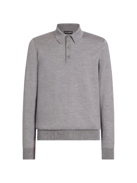Dolce & Gabbana knit cashmere polo shirt Grey GXZ25TJBW1W