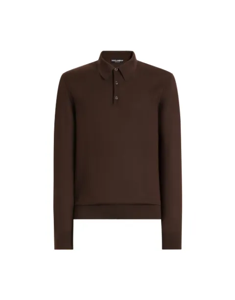 Dolce & Gabbana cashmere polo shirt Brown GXZ25TJBW1W