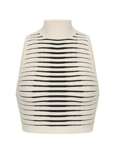 Elisabetta Franchi top in knit fabric with graduated stripes Neutrals TK70S61E2
