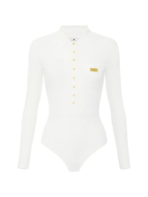 Elisabetta Franchi micro-braided knit bodysuit White BK82B61E2