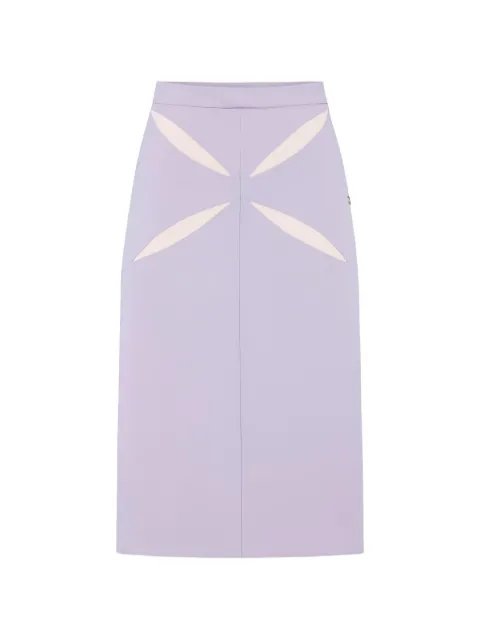 Elisabetta Franchi skirt in lightweight crêpe fabric with two-colour cut-outs Purple GO15361E2
