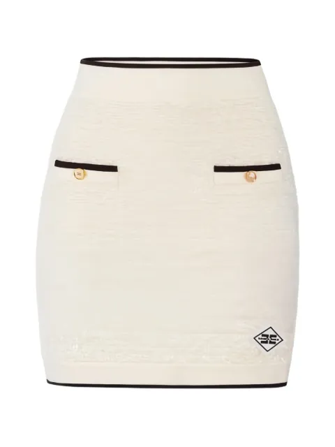 Elisabetta Franchi logo-detail mini skirt Neutrals GK21S61E2
