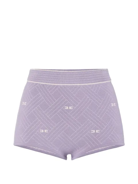Elisabetta Franchi shorts in diamond-shaped jacquard knit fabric Purple KS07Q61E2