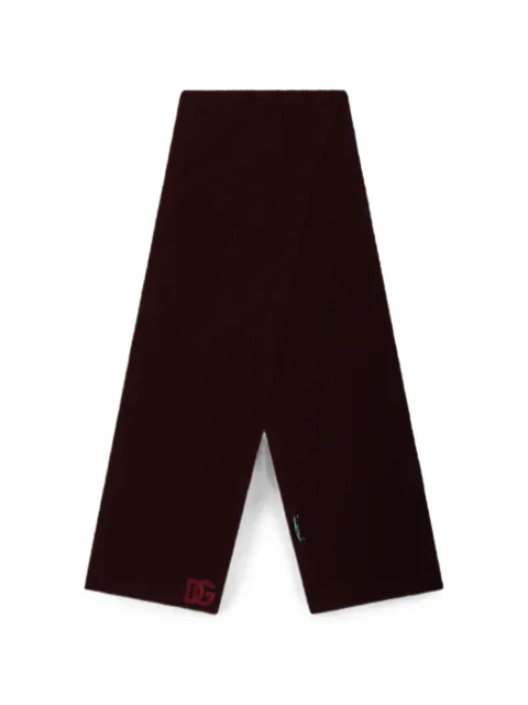 Dolce & Gabbana virgin wool scarf with logo Red GXK64ZJDVN6