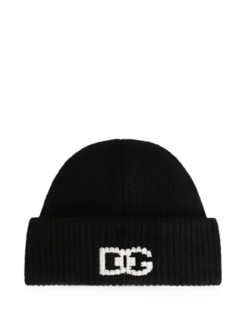 Dolce & Gabbana englisrib-knit beanie hat Black GX65KTJGMM4