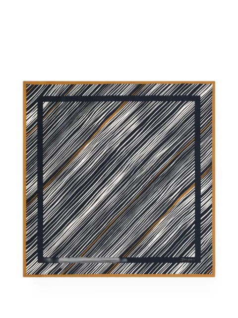 Dolce & Gabbana 70x70 striped silk twill scarf Blue GQ348EG0TK6
