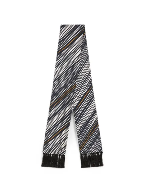 Dolce & Gabbana striped-print twill scarf Black GQ209EG0TKE