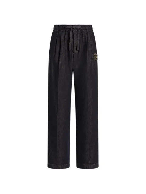 Dolce & Gabbana denim joggers with patch Blue GP246ZG8PF6