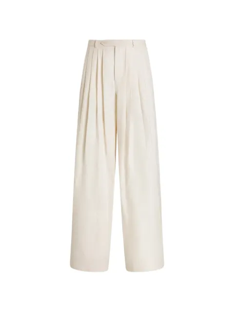 Dolce & Gabbana cotton linen trousers with pleats Neutrals GP1W3TFUTDG