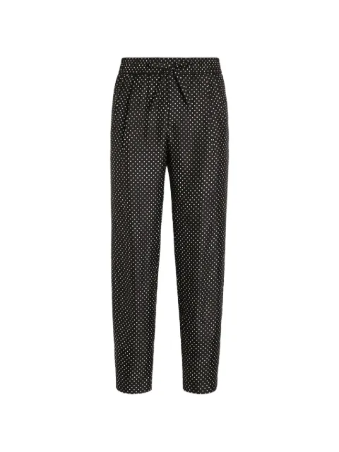 Dolce & Gabbana polka dot-print silk twill trousers Black GP12QTIS13O