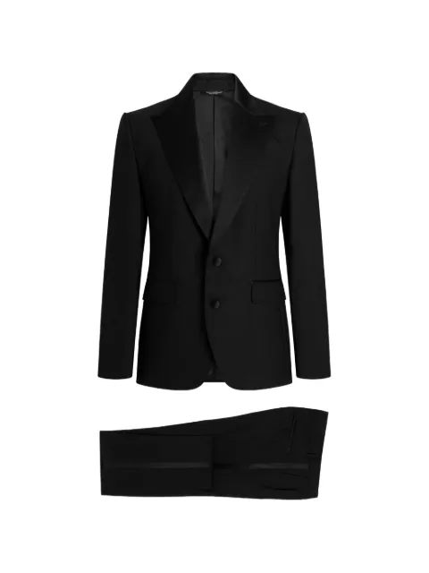 Dolce & Gabbana single-breasted wool tuxedo Sicilia light suit Black GK05ZTFUBG5