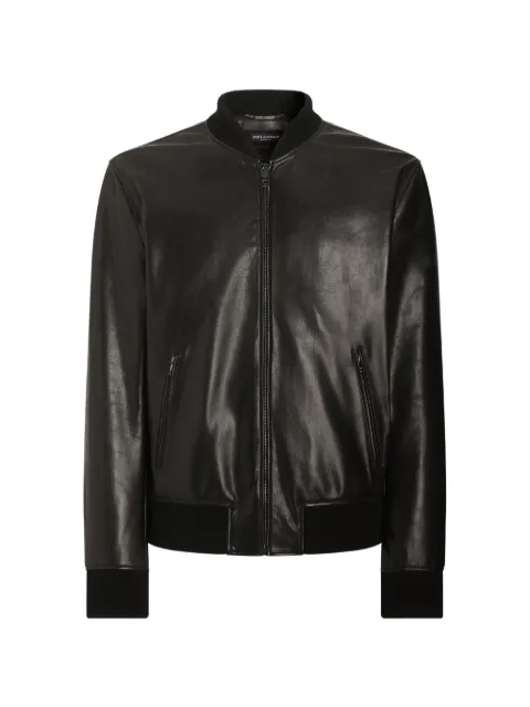 Dolce & Gabbana calfskin bomber jacket Black G9CLSLHUL2J