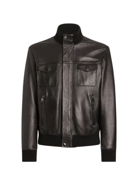 Dolce & Gabbana lambskin bomber jacket Brown G9CHULHUL18