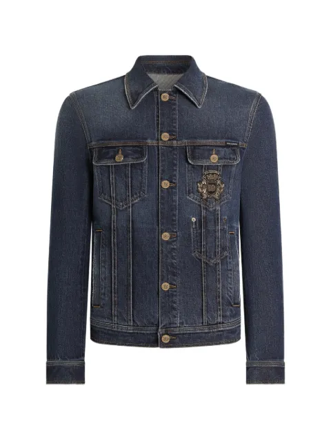 Dolce & Gabbana denim jacket with logo patch Blue G9CHEZG8PN8