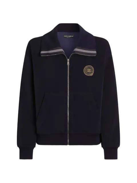 Dolce & Gabbana jersey sweatshirt with patch Blue G9CEOZFUGVE