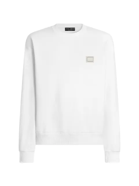 Dolce & Gabbana jersey sweatshirt with logo plate White G9AHSTG7Q2O