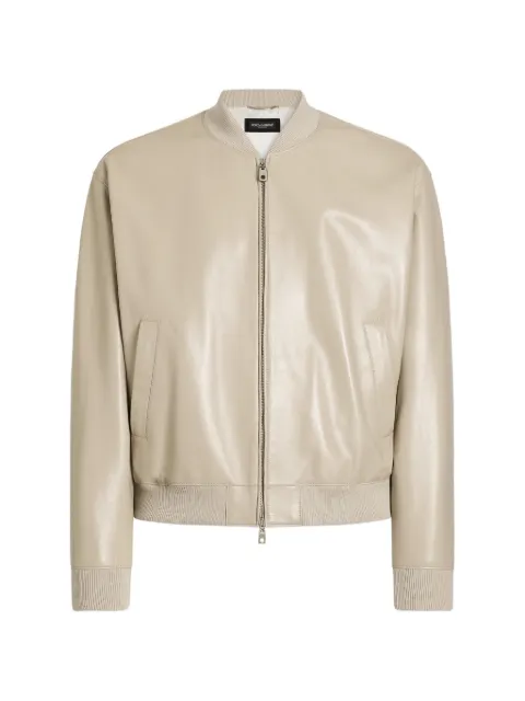 Dolce & Gabbana nappa bomber jacket Neutrals G9BILLHUL1P